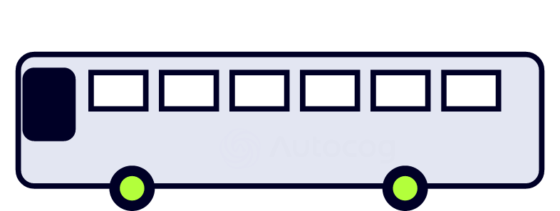 Silhueta da classe DNIT 2CB, ônibus, 2 eixos, vista lateral